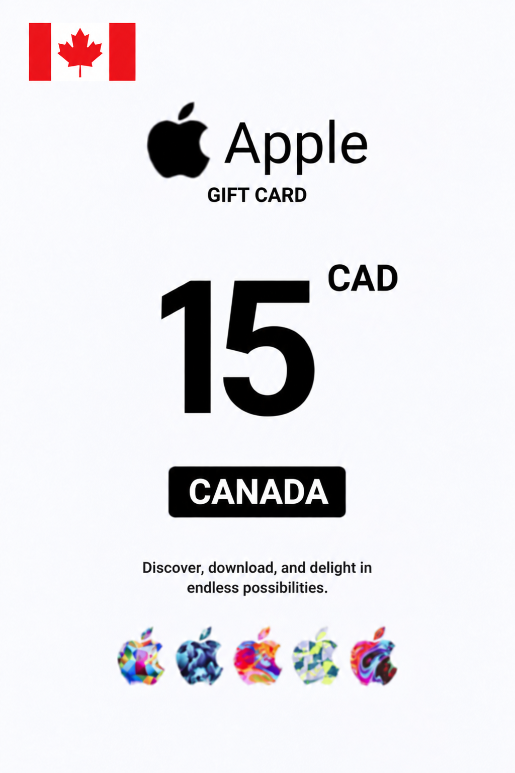 Carte cadeau Apple iTunes 15 CAD — code iTunes — Canada