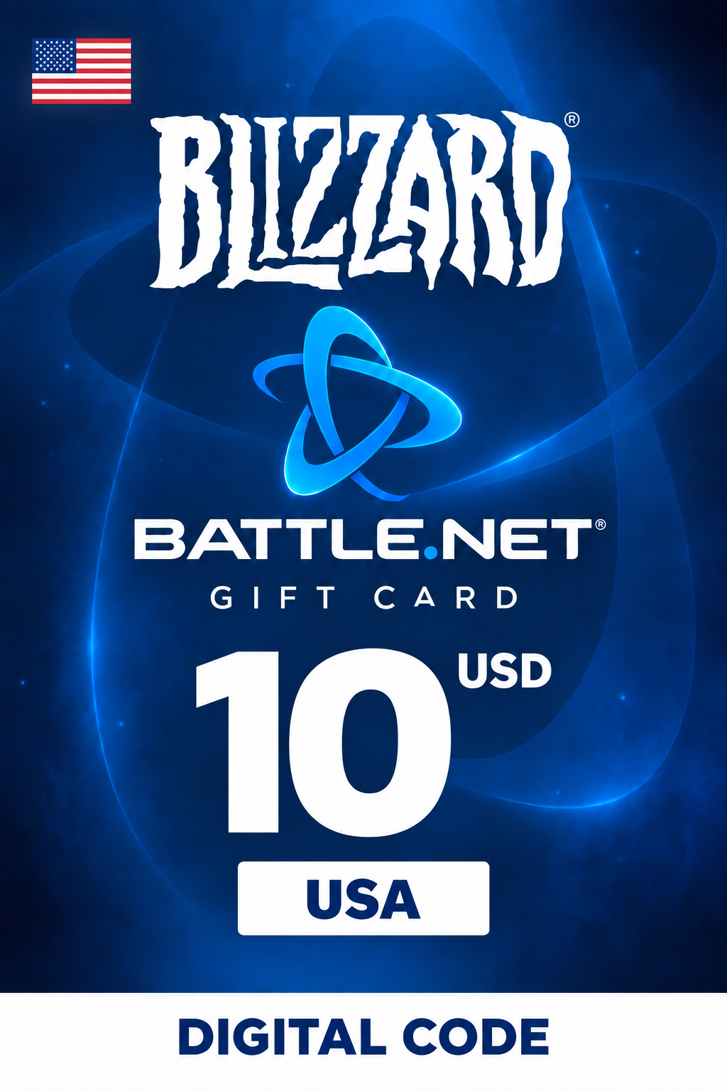 Carte cadeau Blizzard 10 USD — code Battle.net — Uniquement pour les comptes en USD