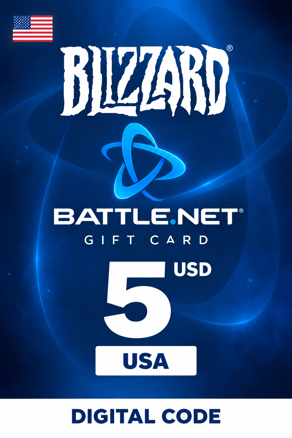 Carte cadeau Blizzard 5 USD — code Battle.net — États-Unis
