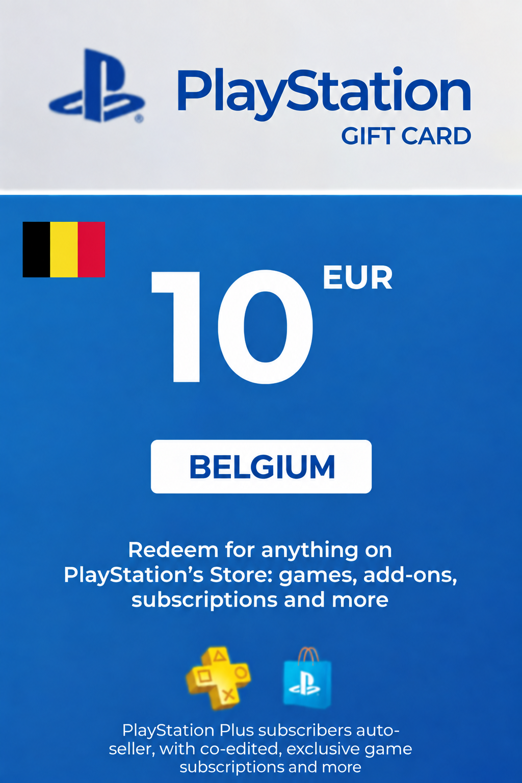 Carte cadeau PlayStation Network 10 EUR PSN Belgique