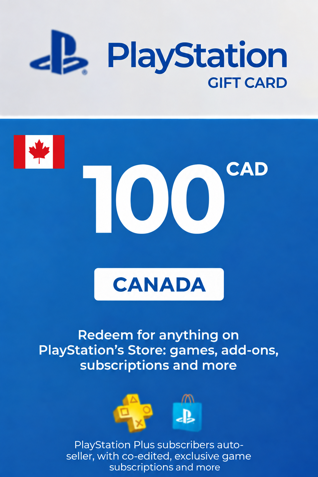 Carte cadeau PlayStation Network 100 CAD — PSN Canada