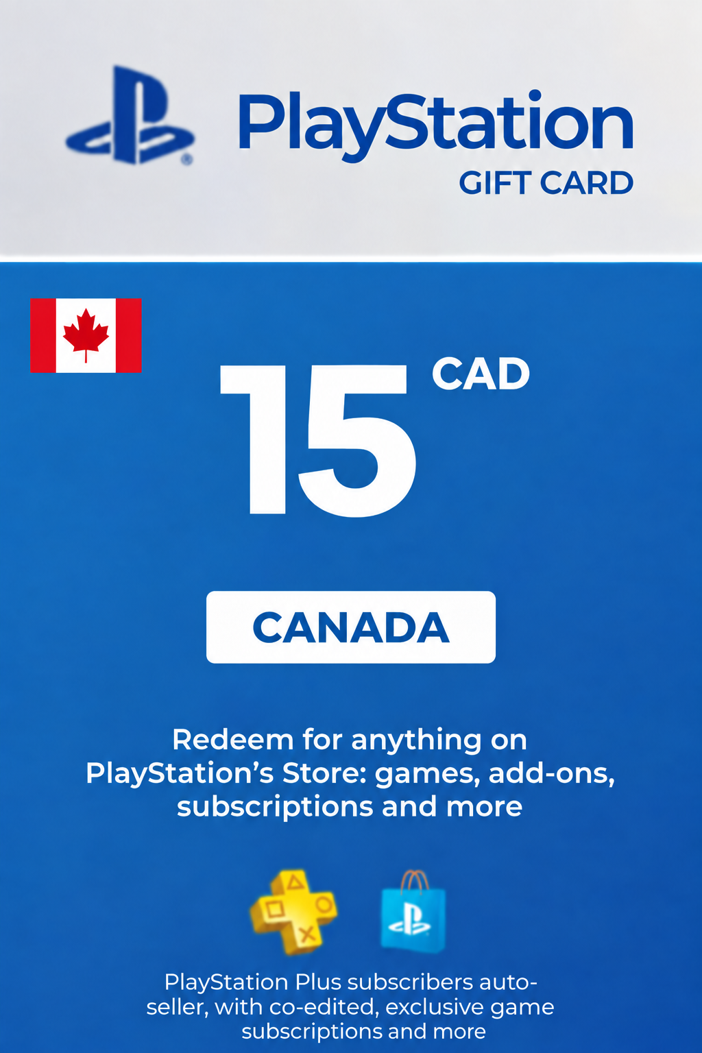 Carte cadeau PlayStation Network 15 CAD — code PSN — Canada