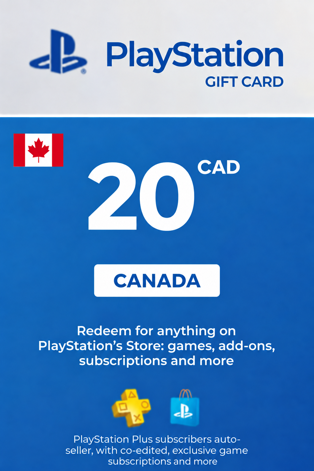 Carte cadeau PlayStation Network 20 CAD — PSN Canada