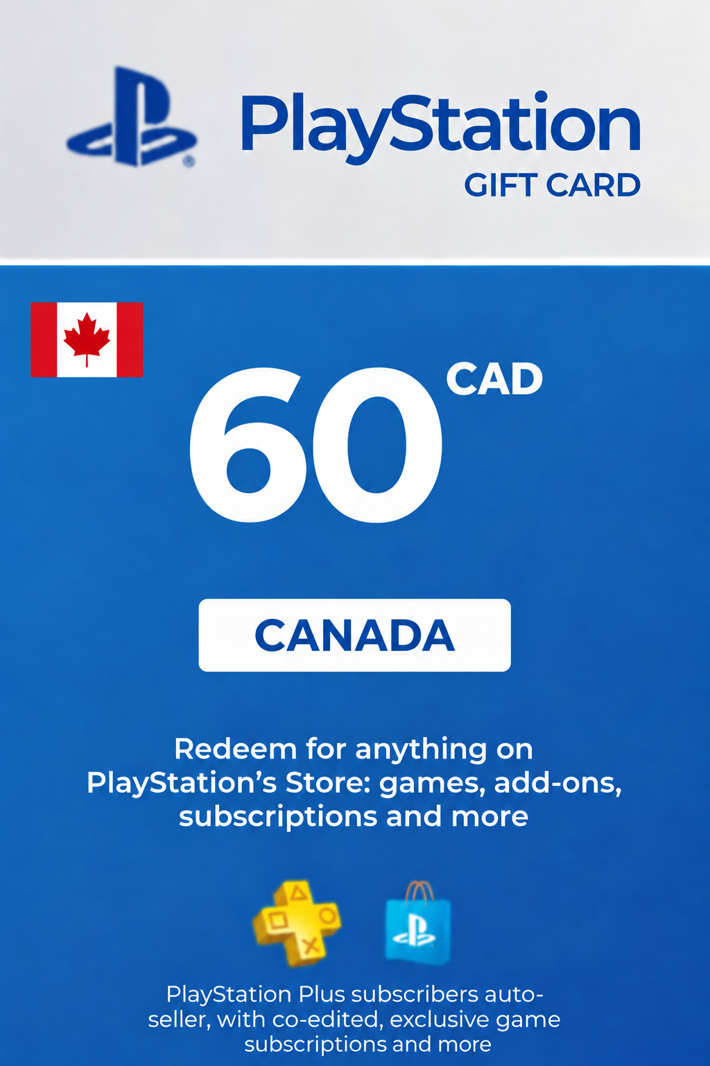 Carte cadeau PlayStation Network 60 CAD — PSN Canada