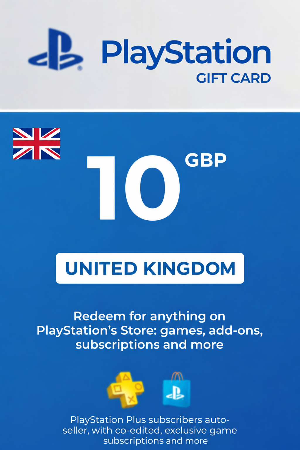 Carte cadeau PlayStation Network 10 GBP — PSN Royaume-Uni