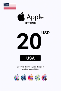 Carte cadeau Apple iTunes 20 USD — code iTunes — États-Unis