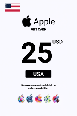 Carte cadeau Apple iTunes 25 USD — code iTunes — États-Unis