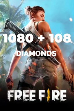 Garena Free Fire 1080 + 108 diamants — code — GLOBAL