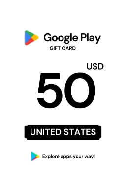 Carte cadeau Google Play 50 USD — code Google Play — États-Unis