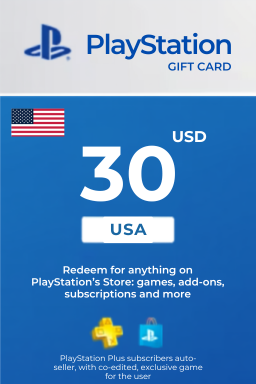 Carte cadeau PlayStation Network 30 USD PSN États-Unis